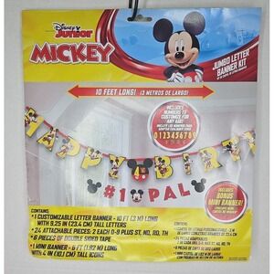 Disney‎ Junior Mickey Mouse Jumbo Letter Banner Kit 10 Ft Yellow Birthday Decor